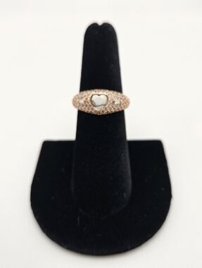 NWT BP OG Ring RG43689 "Hearts On Fire" Howlite Magnesite On Rose Gold Size 6